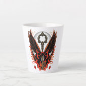 Gothic Velvet Bow Key met vleugels en maan Latte Mok (Voorkant)