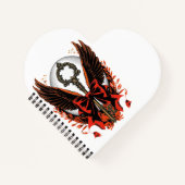 Gothic Velvet Bow Key met vleugels en maan Notitieboek (Voorkant)