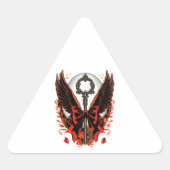 Gothic Velvet Bow Key met vleugels en maan Sticker (Voorkant)