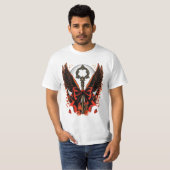 Gothic Velvet Bow Key met vleugels en maan T-shirt (Voorkant volledig)