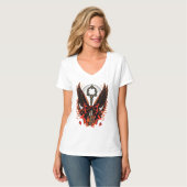 Gothic Velvet Bow Key met vleugels en maan T-shirt (Voorkant volledig)