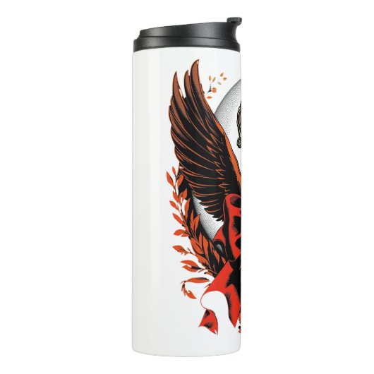 Gothic Velvet Bow Key met vleugels en maan Thermosbeker (Gedraaid links)