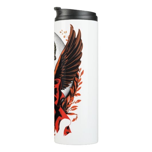 Gothic Velvet Bow Key met vleugels en maan Thermosbeker (Geroteerd rechts)