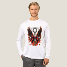 Gothic Velvet Bow Key met vleugels en maan Tri-Blend Shirt