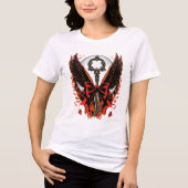 Gothic Velvet Bow Key met vleugels en maan Tri-Blend Shirt (Voorkant)