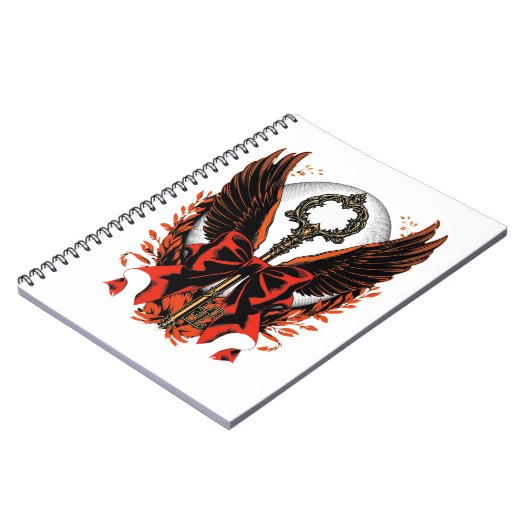 Gothic Velvet Bow Key with Wings & Moon Notitieboek (Linkerzijde)