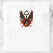 Gothic Velvet Bow Key with Wings & Moon Rechthoekige Sticker (Tas)