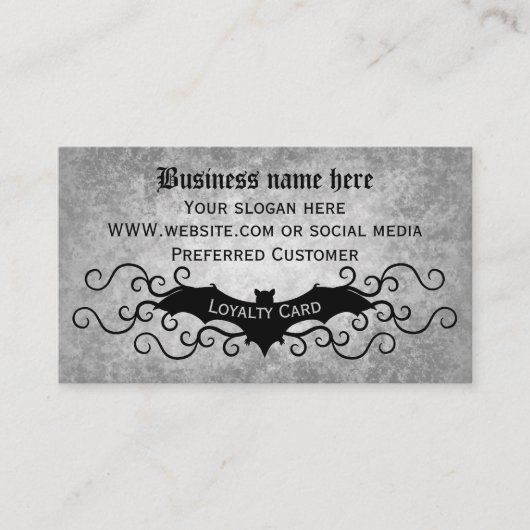 Gothic verkozen klant stoot visitekaartje (Voorkant)