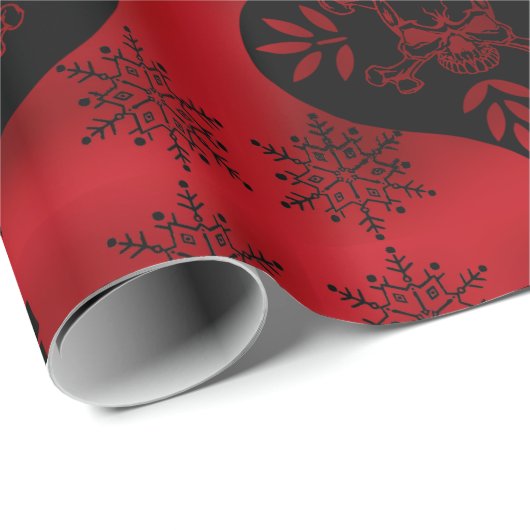 Gothic Verpakkingspapier met schedelversiering Cadeaupapier (Rol Hoek)