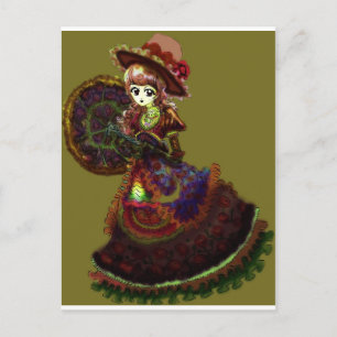 Gothic Victoriaans Anime Vampire Medieval  Briefkaart