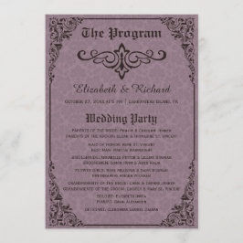Gothic Victoriaans Damask Wedding Programma's