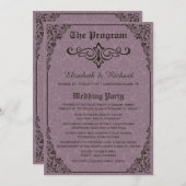 Gothic Victoriaans Damask Wedding Programma's (Voorkant / Achterkant)