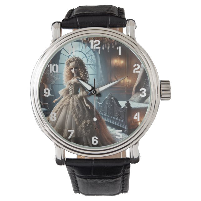 Gothic Victoriaans Doll – Enchanted Dark Horloge (Voorkant)