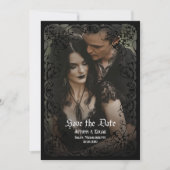 Gothic Victoriaans Foto Bruiloft Save the Date Kaart (Voorkant)