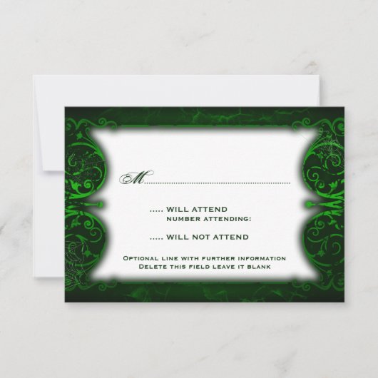 Gothic Victoriaans Ghoulish Green RSVP (Voorkant)