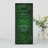 Gothic Victoriaans Ghoulish Green Wedding Kaart (Staand voorkant)