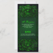 Gothic Victoriaans Ghoulish Green Wedding Kaart (Achterkant)