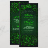 Gothic Victoriaans Ghoulish Green Wedding Kaart (Voorkant / Achterkant)