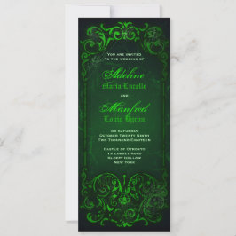 Gothic Victoriaans Ghoulish Green Wedding Kaart