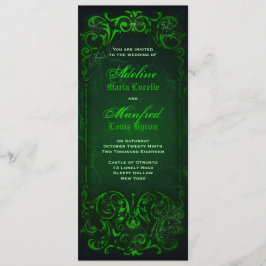 Gothic Victoriaans Ghoulish Green Wedding Kaart