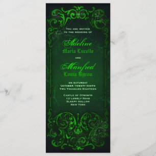 Gothic Victoriaans Ghoulish Green Wedding Kaart