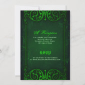 Gothic Victoriaans Ghoulish Green Wedding Kaart (Achterkant)