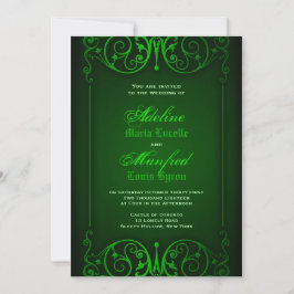 Gothic Victoriaans Ghoulish Green Wedding Kaart
