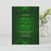 Gothic Victoriaans Ghoulish Green Wedding Kaart (Staand voorkant)