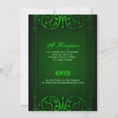 Gothic Victoriaans Ghoulish Green Wedding Kaart (Achterkant)