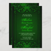 Gothic Victoriaans Ghoulish Green Wedding Kaart (Voorkant / Achterkant)