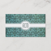  Gothic Victoriaans Grunge Emerald Damask Visitekaartje (Achterkant)