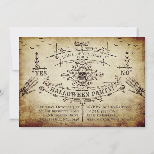 Gothic Victoriaans Halloween Kaart (Voorkant)