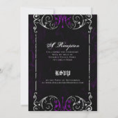 Gothic Victoriaans Halloween Paars Wedding Invite Kaart (Achterkant)