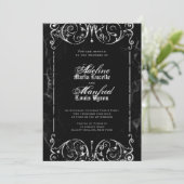 Gothic Victoriaans Halloween Wedding Invitations Kaart (Staand voorkant)