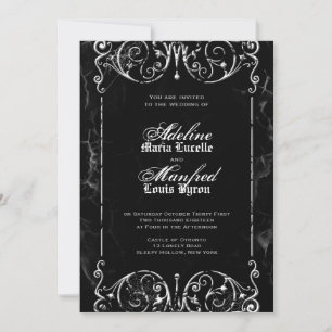 Gothic Victoriaans Halloween Wedding Invitations Kaart