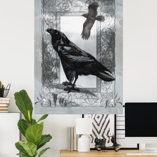 Gothic Victoriaans Raven Fantasy Art Poster (Thuiskantoor)