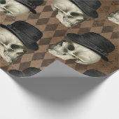 Gothic Victoriaans Skulls  Pet Donkere roetbussen Cadeaupapier (Hoek)