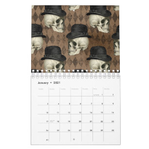 Gothic Victoriaans Skulls  Pet Donkere roetbussen Kalender