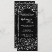 Gothic Victoriaans Spooky Black Halloween Party Kaart (Voorkant / Achterkant)