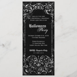 Gothic Victoriaans Spooky Black Halloween Party Kaart