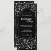 Gothic Victoriaans Spooky Black Halloween Party Kaart (Voorkant / Achterkant)