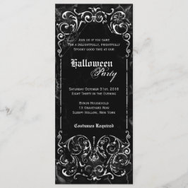 Gothic Victoriaans Spooky Black Halloween Party Kaart