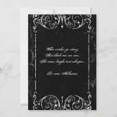 Gothic Victoriaans Spooky Black Halloween Party Kaart (Achterkant)