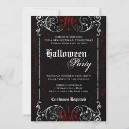 Gothic Victoriaans Spooky Black Red Halloween Part Kaart