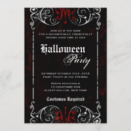 Gothic Victoriaans Spooky Black Red Halloween Part Kaart