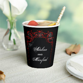 Gothic Victoriaans Spooky Burgundy Papieren Bekers