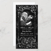 Gothic Victoriaans Spooky Custom Save the Date (Voorkant / Achterkant)
