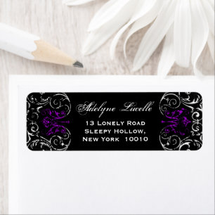 Gothic Victoriaans Spooky Paars & Black Etiket