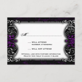 Gothic Victoriaans Spooky Paars RSVP-kaart RSVP Kaartje