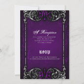Gothic Victoriaans Spooky Paars Wedding Invite Kaart (Achterkant)